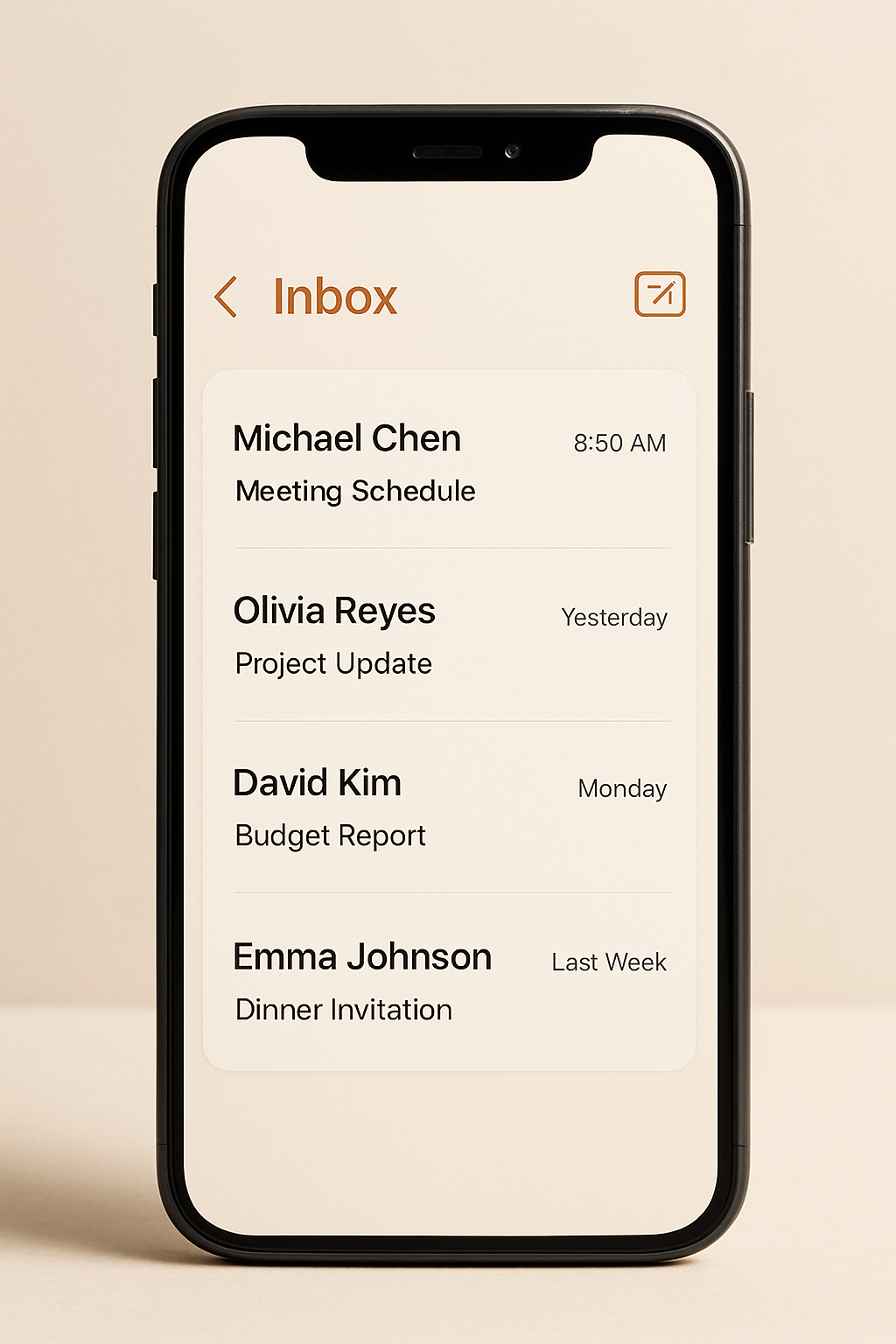 KLUMAIL mobile app interface